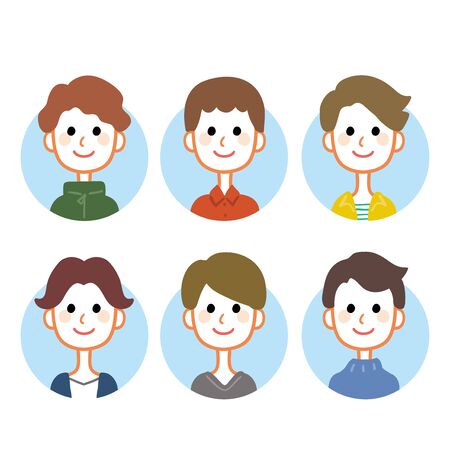 Multiple men icons illustration setのイラスト素材