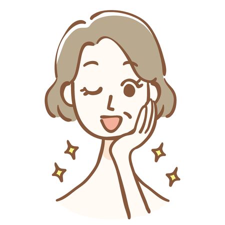 Middle-aged woman with clean skinのイラスト素材