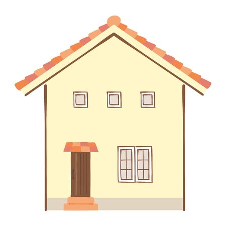 Illustration of houses with red roofのイラスト素材