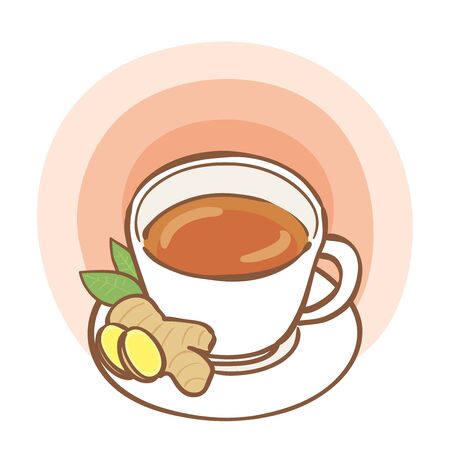 Illustration of hot ginger teaのイラスト素材