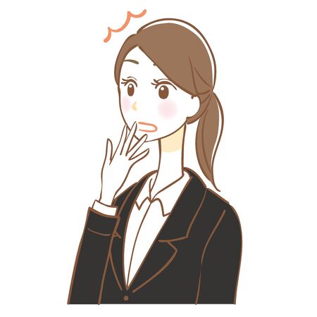 Illustration of a surprised businesswomanのイラスト素材