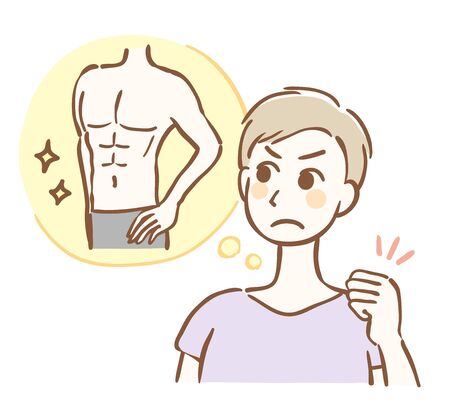 A man who decided to train the bodyのイラスト素材