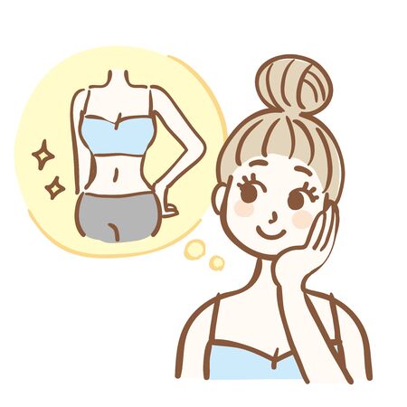 A woman who wants to lose weightのイラスト素材