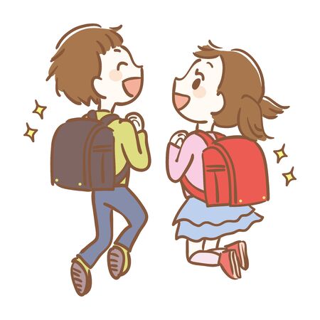 It is an illustration of elementary school student.のイラスト素材