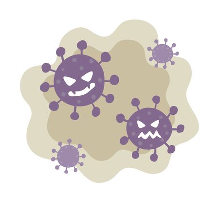 Illustrations that image viruses and other bacteriaのイラスト素材