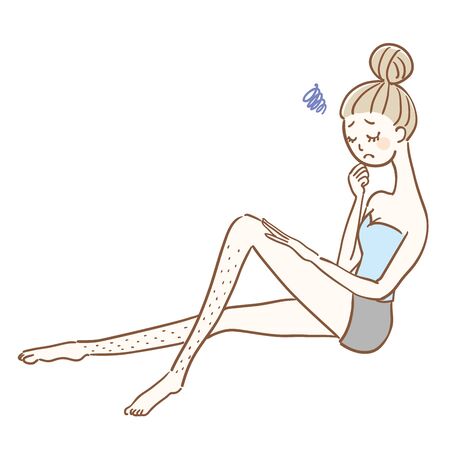 A woman suffering from legs.のイラスト素材