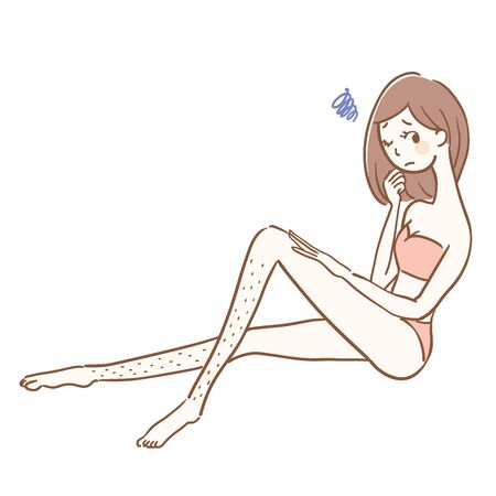 A woman suffering from legs.のイラスト素材