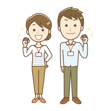 Illustration of casual wear staff.のイラスト素材