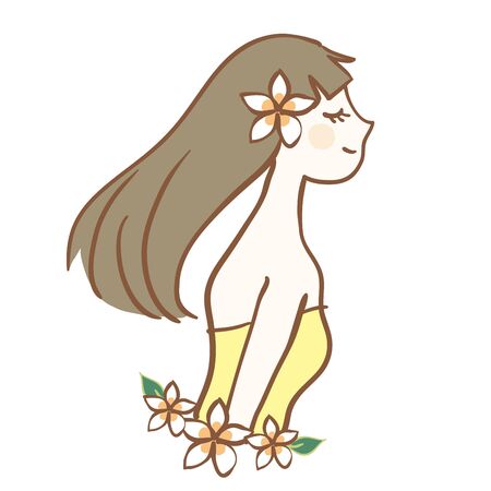 It is an image cut of a woman. It can be used as various images such as aroma oil, hair care, body cream etc.のイラスト素材