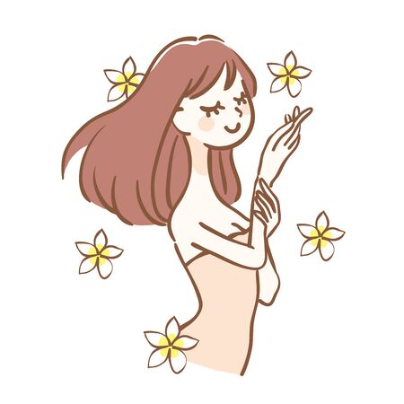 It is an illustration cut of beauty image.Illustration of handwriting style.のイラスト素材