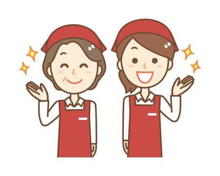 Illustration of two female clerkのイラスト素材