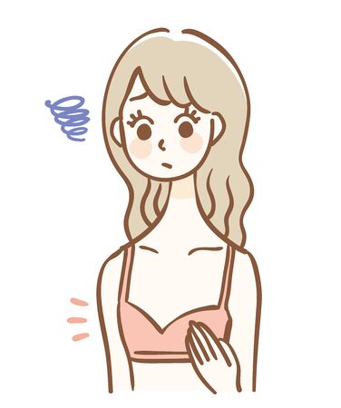 Illustration of a woman with a small breastのイラスト素材