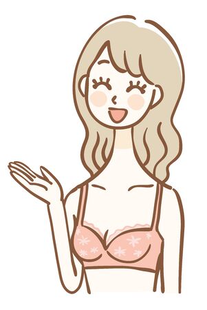 A woman wearing underwear is guidingのイラスト素材