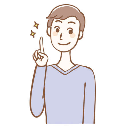 Illustration of an inspired boyのイラスト素材