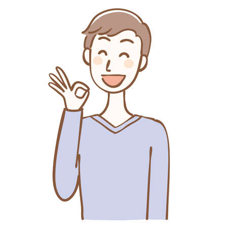 Male OK Upper bodyのイラスト素材