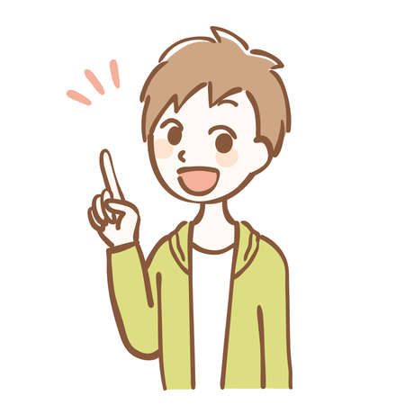 Illustration of a boy giving adviceのイラスト素材
