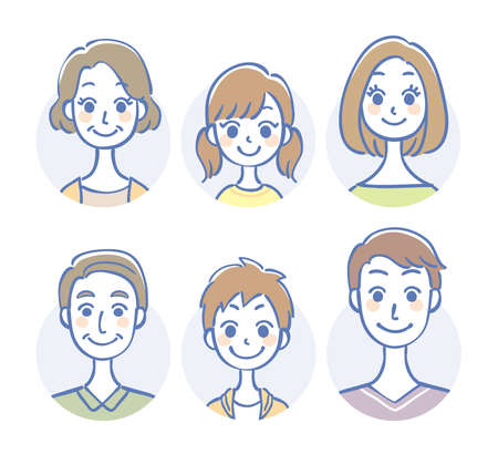 Three generation family icon setのイラスト素材