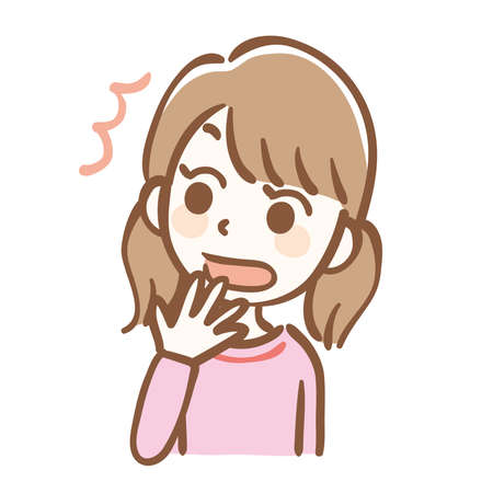 Illustration of a surprised girlのイラスト素材