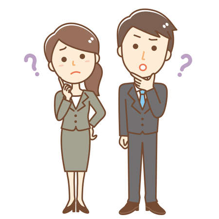 Illustration of a business person having doubtsのイラスト素材