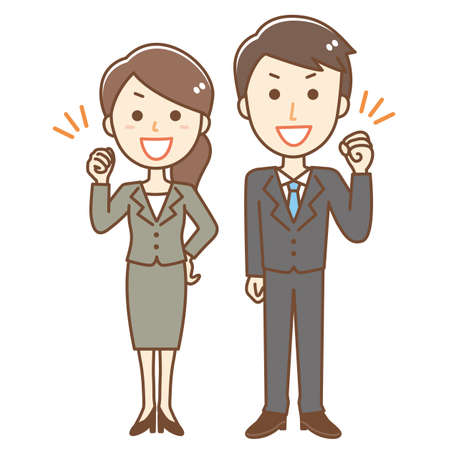 Business person doing guts poseのイラスト素材
