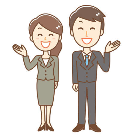 Business person to guideのイラスト素材