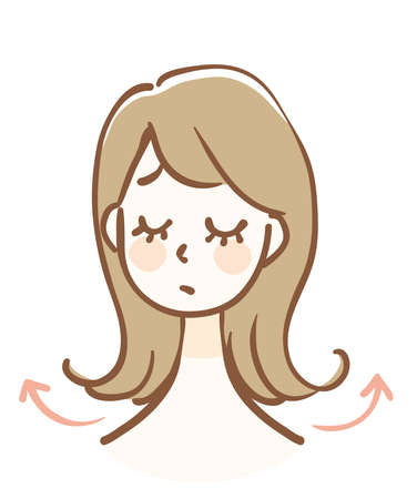 Illustration of a woman whose hair is curled outのイラスト素材