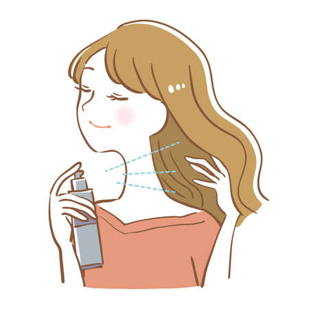 Woman doing hair mistのイラスト素材