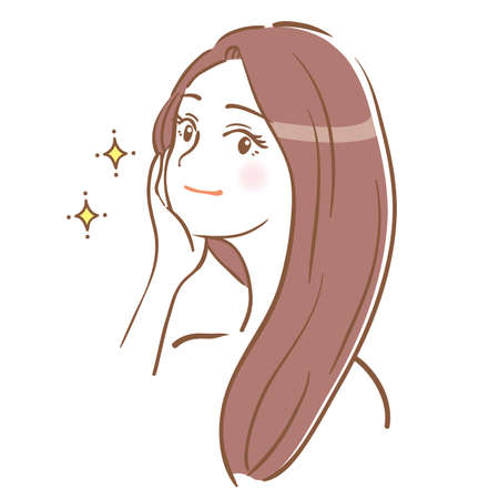 Woman with beautiful hairのイラスト素材