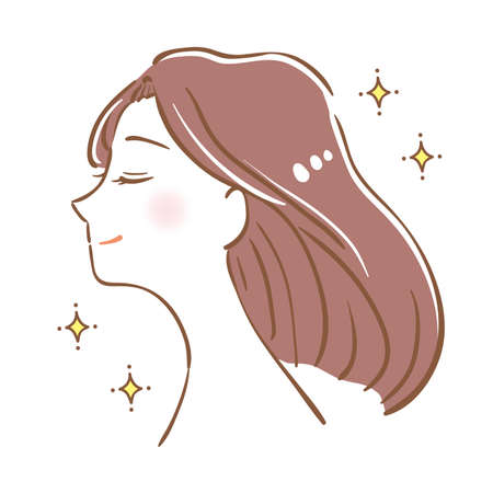 Woman with beautiful hairのイラスト素材