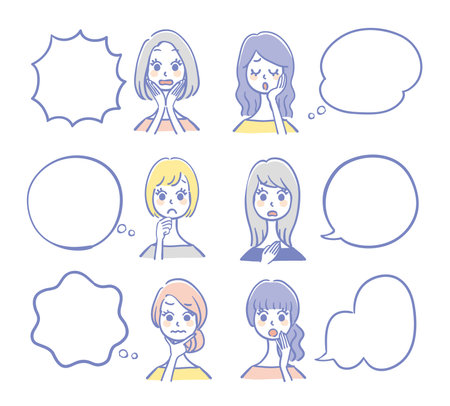 Worried woman and text space setのイラスト素材