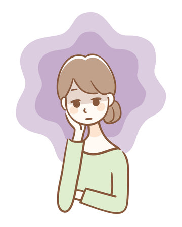 Illustration of a woman with depressionのイラスト素材