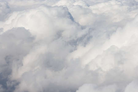 Overhead view of billowing clouds