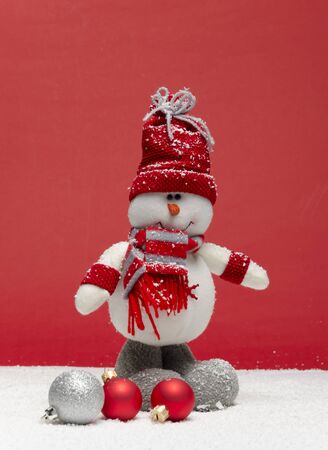 Thinking snowmanの写真素材