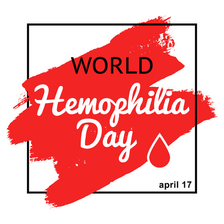Vector Illustration. World Hemoghila day card in black squareのイラスト素材