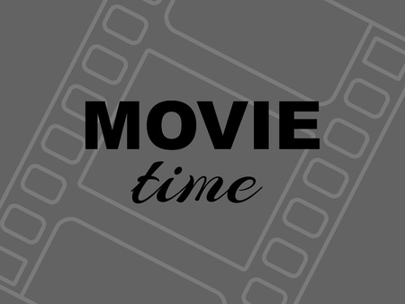 Vector Illustration. Movie time card on grey background with filmstripのイラスト素材