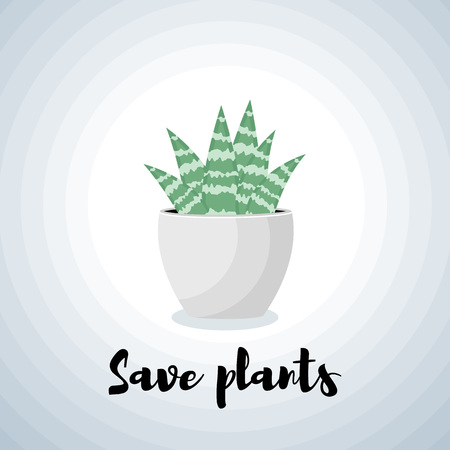 Save plants card with cactus templateのイラスト素材