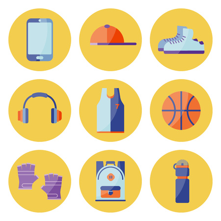 Illustration of Equipment for summer recreation.のイラスト素材