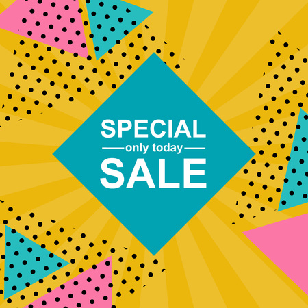 Vector Illustration. Sale card on background in retro style. Season sale background for shopのイラスト素材
