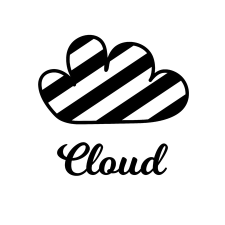 Vector Illustration. Isolated cartoon cloud. Cloud with dicoration element for background, poster, cardのイラスト素材