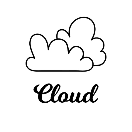 Vector Illustration. Isolated cartoon cloud. Cloud with dicoration element for background, poster, cardのイラスト素材