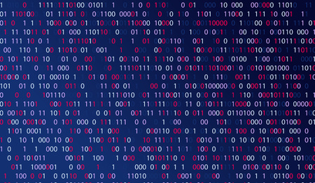 Vector Illustration. Background with digital elements. System electronic code. Horizontal posterのイラスト素材