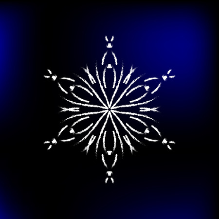 Vector Illustration. Isolated snowflake icon. Winter ornament element drawn by brushのイラスト素材