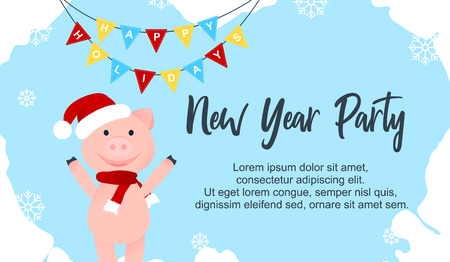 Vector Illustarion. Cartoon pigのイラスト素材