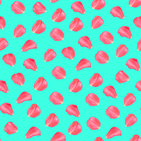 Vector Illustration. Elegance petals pattern. Seamless background with set rose petals on green backgroundのイラスト素材