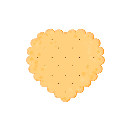 Vector Illustration. Health cracker. Isolated cookie: heart. Iconのイラスト素材
