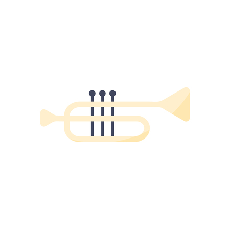 Vector Illustration. Trumpet icon. Isolated music instrument in flat styleのイラスト素材