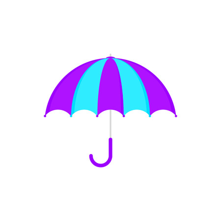 Vector Illustration. Summer purple umbrella icon. Purple umbrella isolated on white background. Cartoon styleのイラスト素材