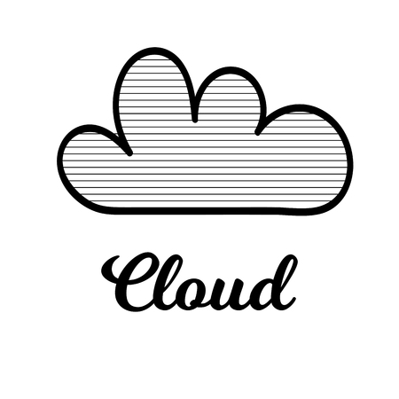 Vector Illustration. Isolated cartoon cloud. Cloud with dicoration element for background, poster, cardのイラスト素材