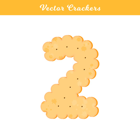 Vector Illustration. Health cracker. Isolated cookie: figure two. Icon 2.のイラスト素材