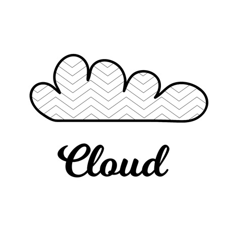 Vector Illustration. Isolated cartoon cloud. Cloud with dicoration element for background, poster, cardのイラスト素材